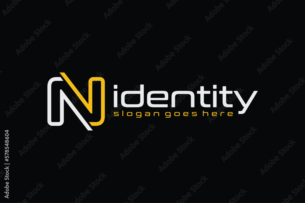 Fototapeta premium Luxury letter N with lines concept. Very suitable for symbol, logo, company name, brand name, personal name, icon and many more.