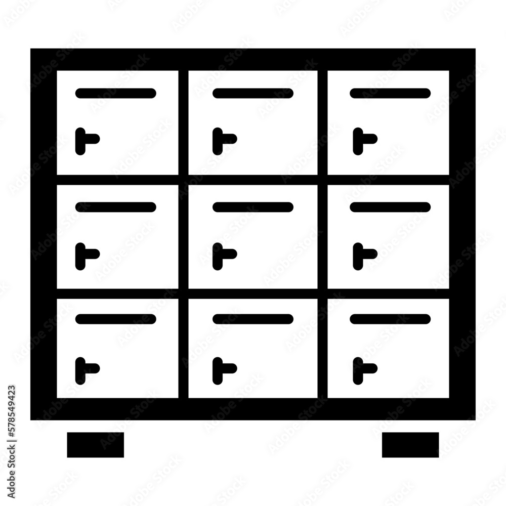 Illustration of Locker design Solid Icon Illustration of Locker design Solid Icon