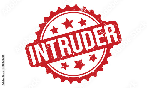 Intruder Rubber Stamp Seal Vector