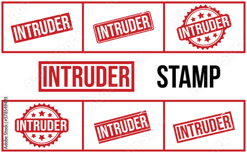 Intruder Rubber Stamp Set Vector