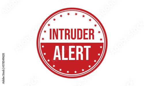 Intruder Alert Rubber Stamp Seal Vector