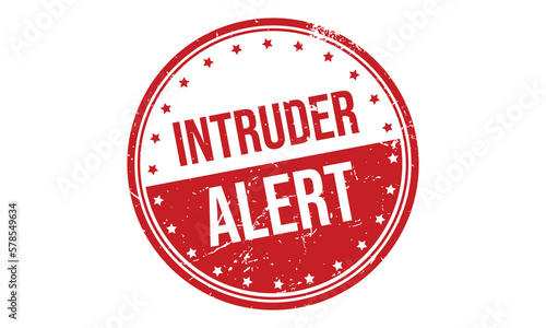 Intruder Alert Rubber Stamp Seal Vector