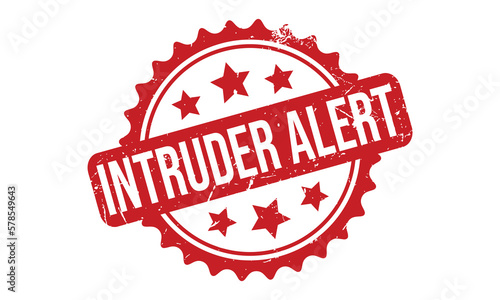 Intruder Alert Rubber Stamp Seal Vector