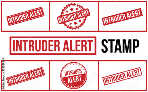 Intruder Alert Rubber Stamp Set Vector