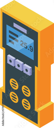 Home device icon isometric vector. Gas detector. Safety check