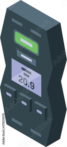 Toxic gas detector icon isometric vector. Safety instrument. Monitor leak