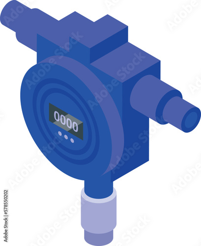 Blue gas detector icon isometric vector. Meter instrument. Monitor home