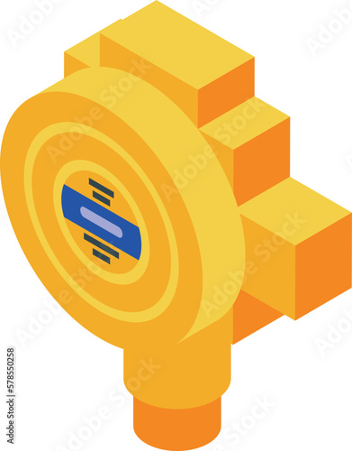Gas detector meter icon isometric vector. Accident instrument. Home smoke