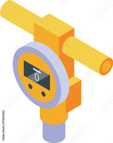 Digital gas detector icon isometric vector. Meter instrument. Leak accident