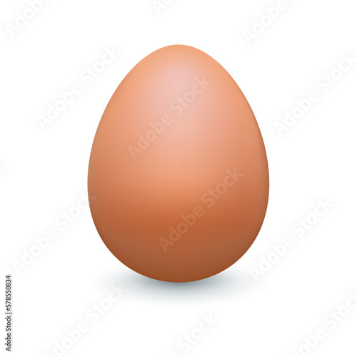 3d Easter egg red brown realistic three dimensional design element on white background