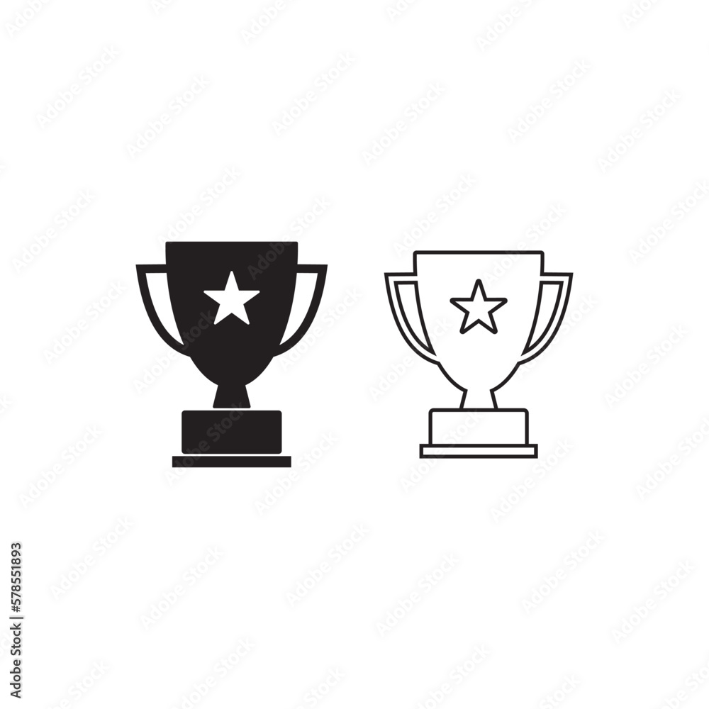 Trophy set icon vector. champions cup icon illustration symbol Trophy set icon vector. champions cup icon illustration symbol