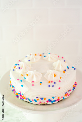 Birthday cake with funfetti sprinkles