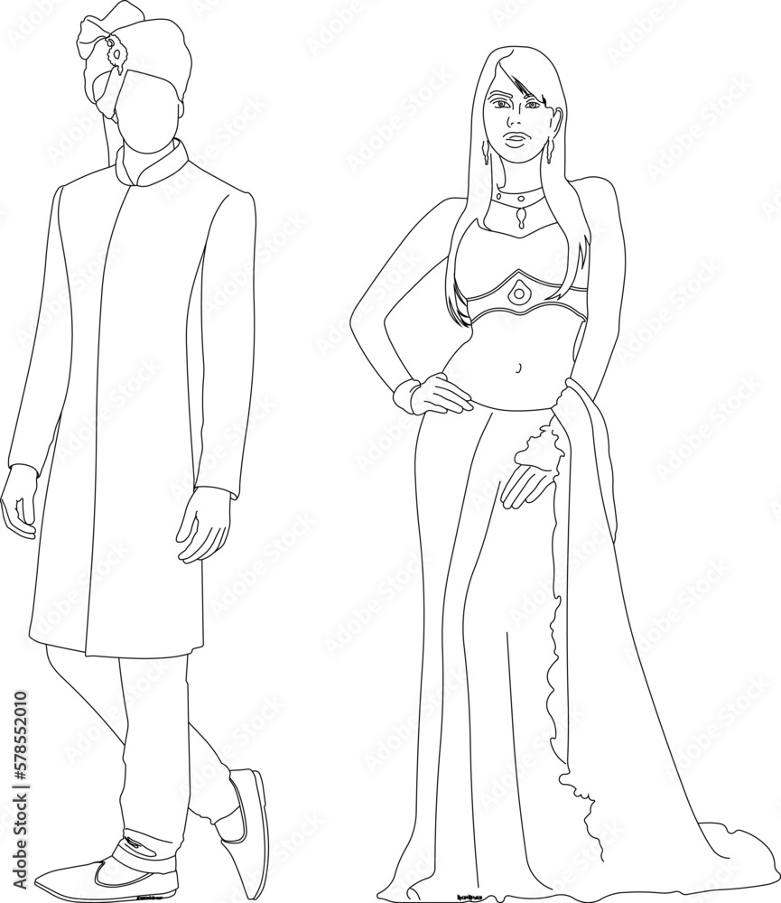 sketch vector illustration of indian bollywood actress in traditional dress sketch vector illustration of indian bollywood actress in traditional dress