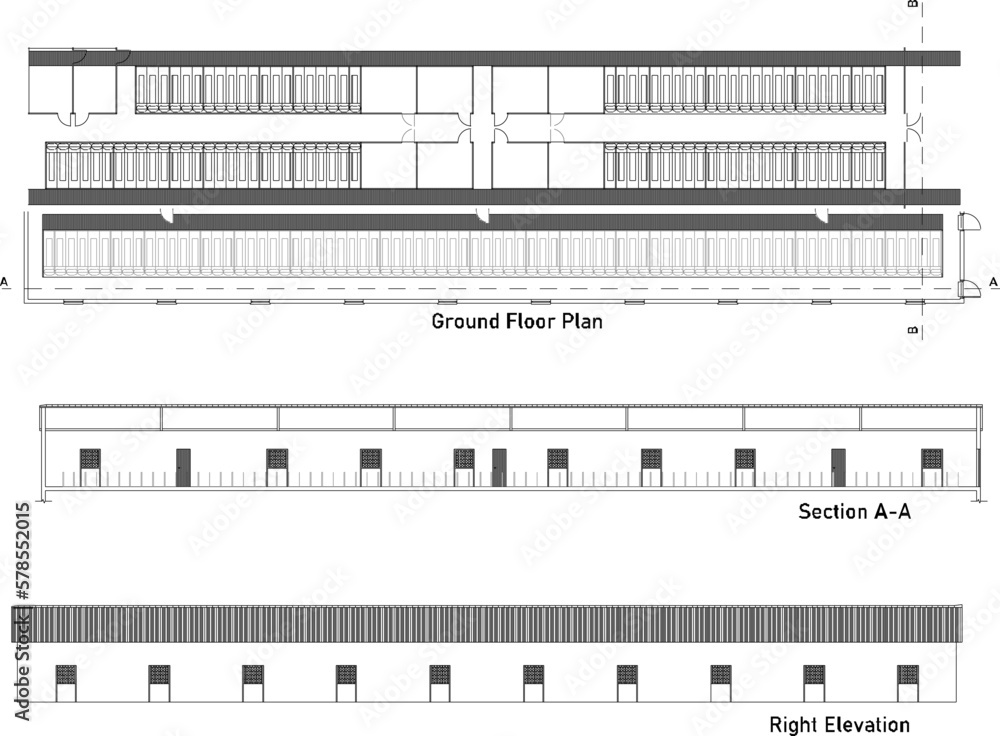 sketch vector illustration of cow farm shed design sketch vector illustration of cow farm shed design