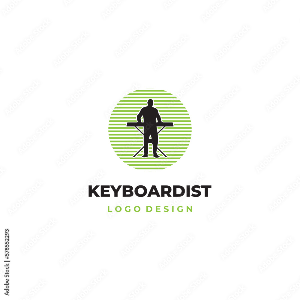 electronic keyboardist logo design modern concept