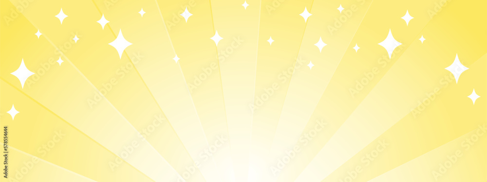 Obraz premium 集中線 シンプル 使いやすい 横 横長 ワイド 黄色 金色