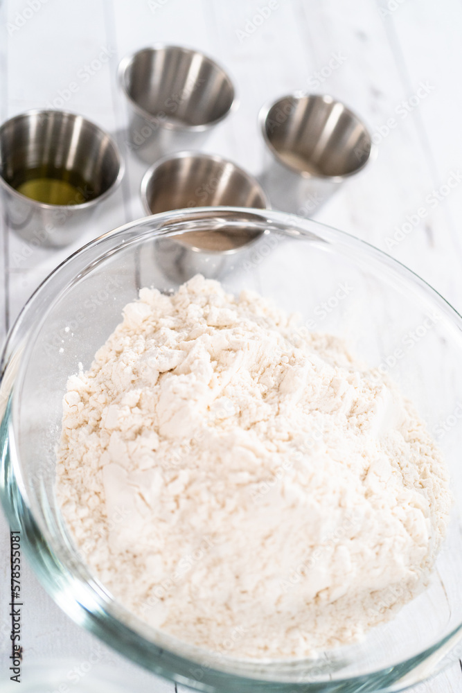 Making pizza dough Making pizza dough