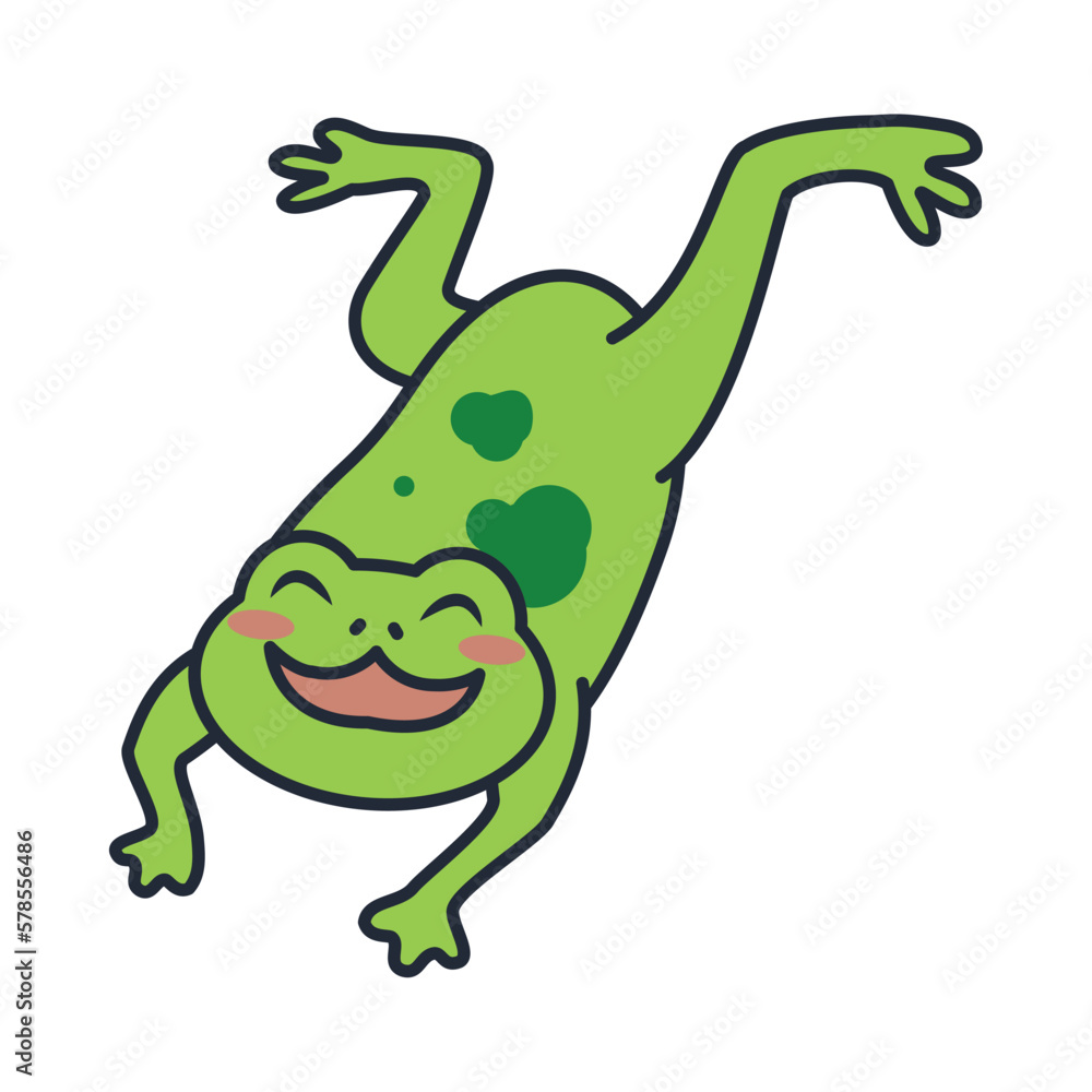 happy frog amphibian character happy frog amphibian character