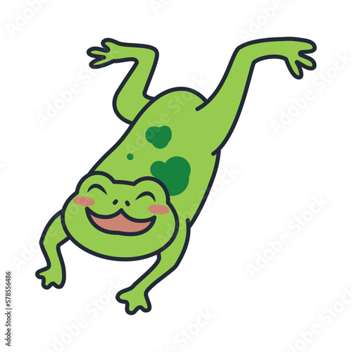 happy frog amphibian character