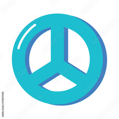 blue peace symbol retro style
