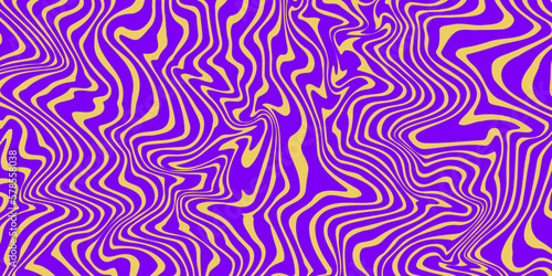 Retro groovy background. Wavy vintage psychedelic wallpaper. Trippy pattern, cover, poster in 60s or 70s style. Liquid hippie texture. Vector