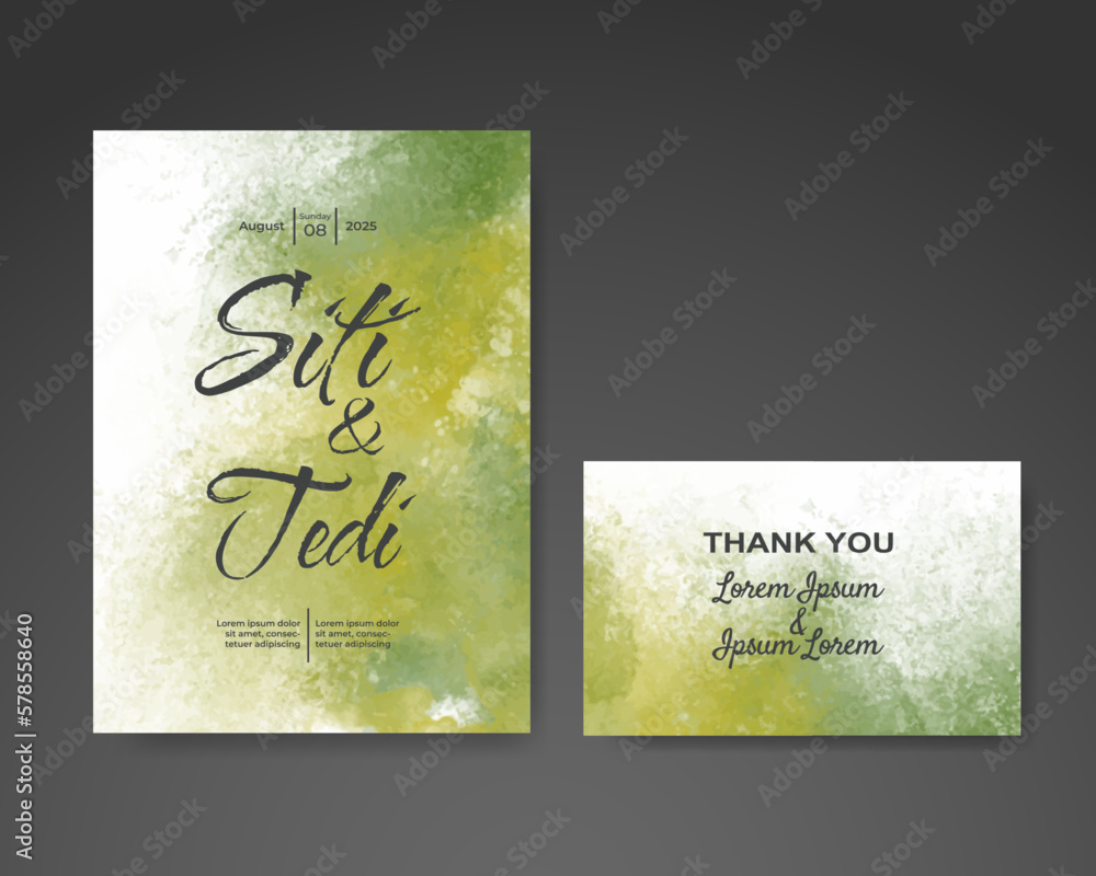 Wedding invitation with abstract watercolor background Wedding invitation with abstract watercolor background