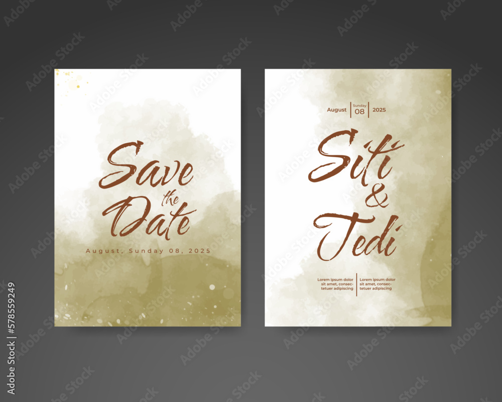 Wedding invitation with abstract watercolor background Wedding invitation with abstract watercolor background