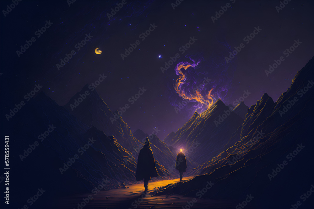 landscape with moon