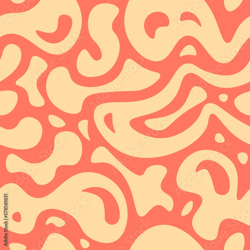 70's Psychedelic Abstract Blob Seamless Pattern 