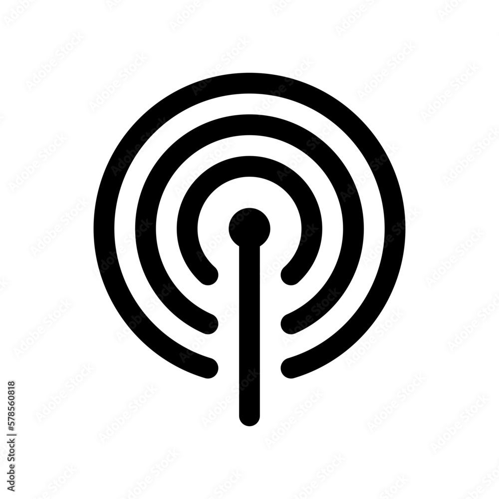 Editable vector wifi hotspot antenna icon. Black, line style, transparent white background. Part of a big icon set family. Perfect for web and app interfaces, presentations, infographics, etc Editable vector wifi hotspot antenna icon. Black, line style, transparent white background. Part of a big icon set family. Perfect for web and app interfaces, presentations, infographics, etc