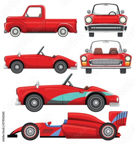 Set of car isolated
