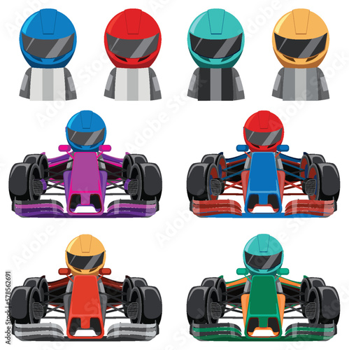 Set of formula one car