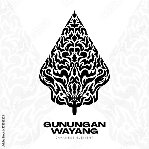 Silhouette of Indonesia Gunungan Wayang photo