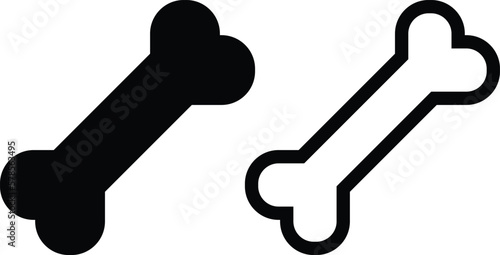 Dog bone icon set . Pet food vector  illustration.