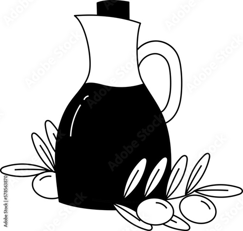 Olive Oil icon hand drawn design elements for decoration.