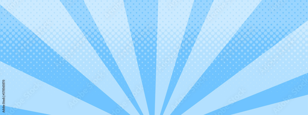 Obraz premium 集中線 シンプル 使いやすい 横 横長 水色 青