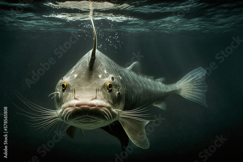catfish in the water made by generative ai photo