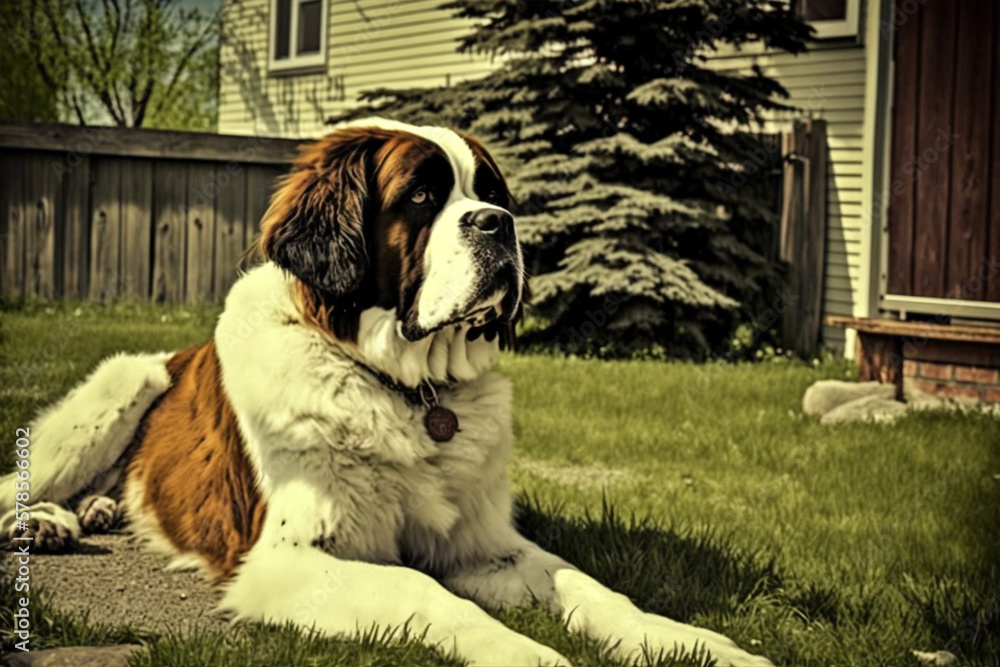 Saint Bernard dog made by generative ai