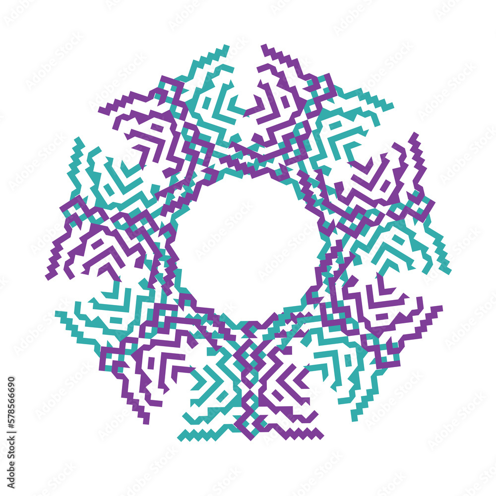 Mandalas Decorative round ornaments. Weave design elements. Unusual flower shape. Oriental