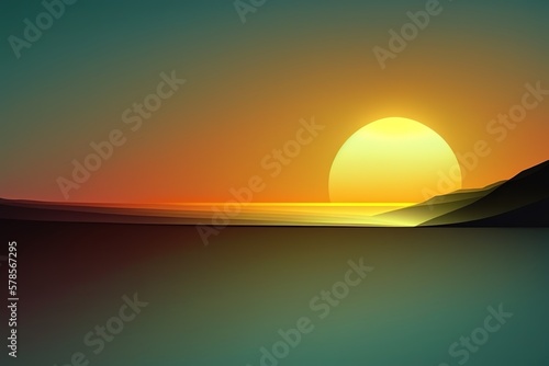 cleat flat beautiful sunset landscape © Arisctur