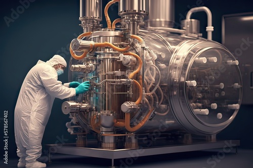 Pharmaceutical Bioreactor Equipment Manufacturing. Photo generative AI photo