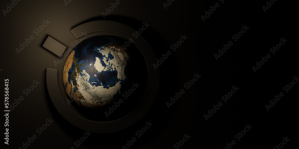 Fototapeta premium Earth hour concept. 3d Illustration, Element of this video furnished by NASA