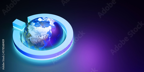 Fototapeta Naklejka Na Ścianę i Meble -  Earth hour concept. 3d Illustration, Element of this video furnished by NASA