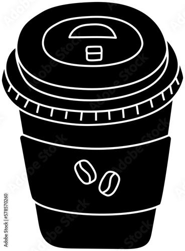 Hot coffee illustration, icon, element for decoration. 
