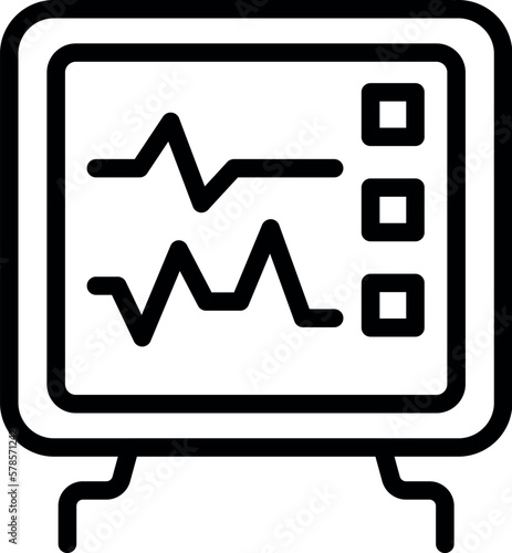 Heart rate monitor icon outline vector. Cardiac surgery. Clinic treatment