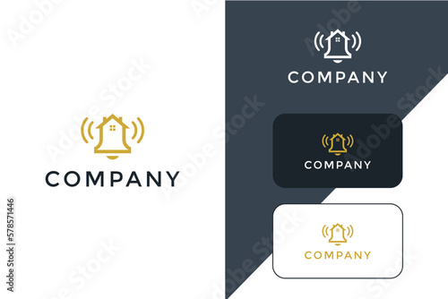 Elegant design home logo and bells. Logo for construction, real estate, business, home and development.