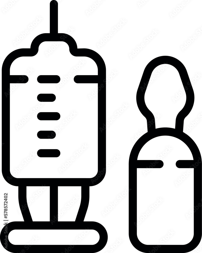 Medical injection icon outline vector. Cardiac heart. Medicine care Medical injection icon outline vector. Cardiac heart. Medicine care
