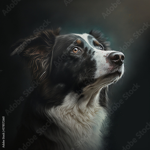 portrait of Border Collie made by Generative AI