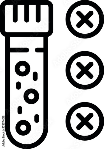 Test tube icon outline vector. Heart surgery. Hospital medicine