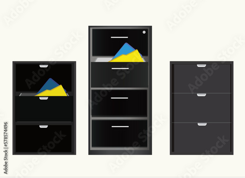 File cabinet Vector, filling cabinet vector